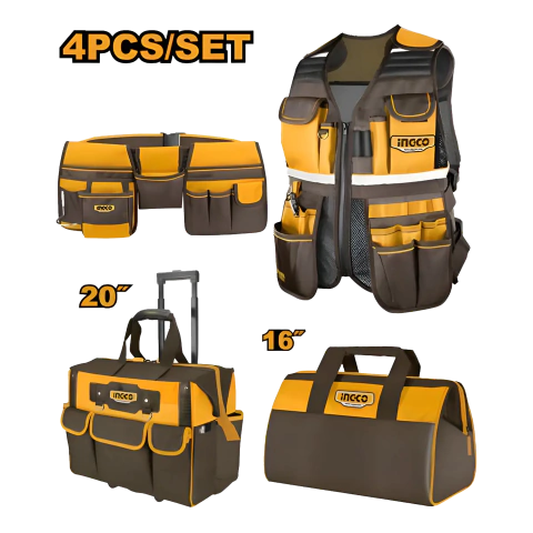 Combo 4 piezas - Chaleco / Mochila / Bolso / Cinturón